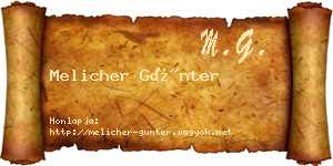 Melicher Günter névjegykártya